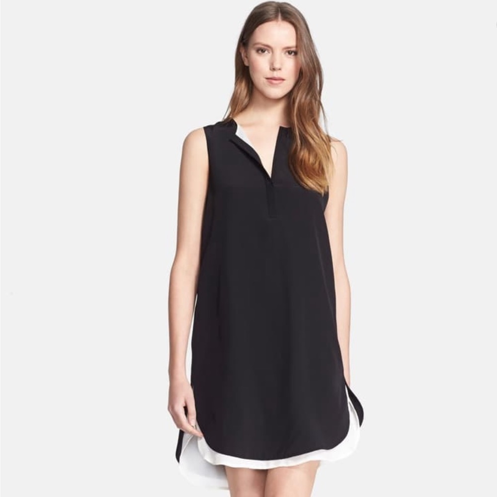 Vince Sleeveless Layered Shift Dress